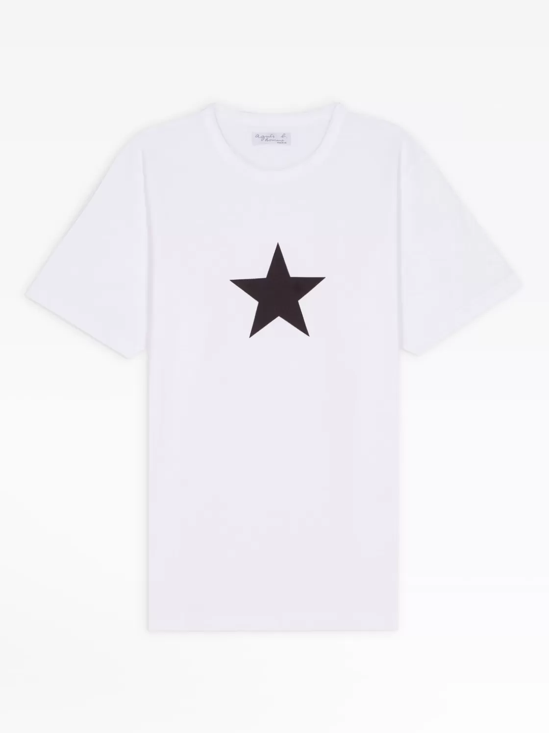 agnès b. Artist's Collection | T-Shirts & Polos<White Cotton Coulos Star T-shirt