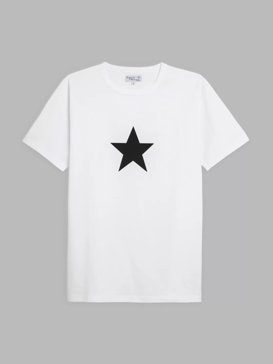 agnès b. Artist's Collection | T-Shirts & Polos<White Cotton Coulos Star T-shirt