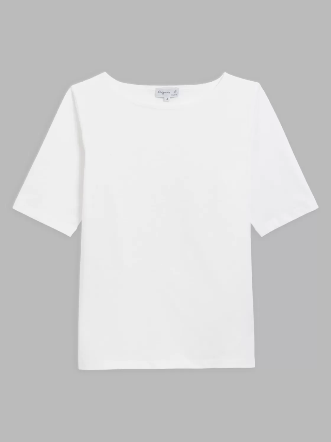 Women agnès b. T-Shirts & Tank Tops<White Cotton Elbow-length Sleeves New Bow T-shirt