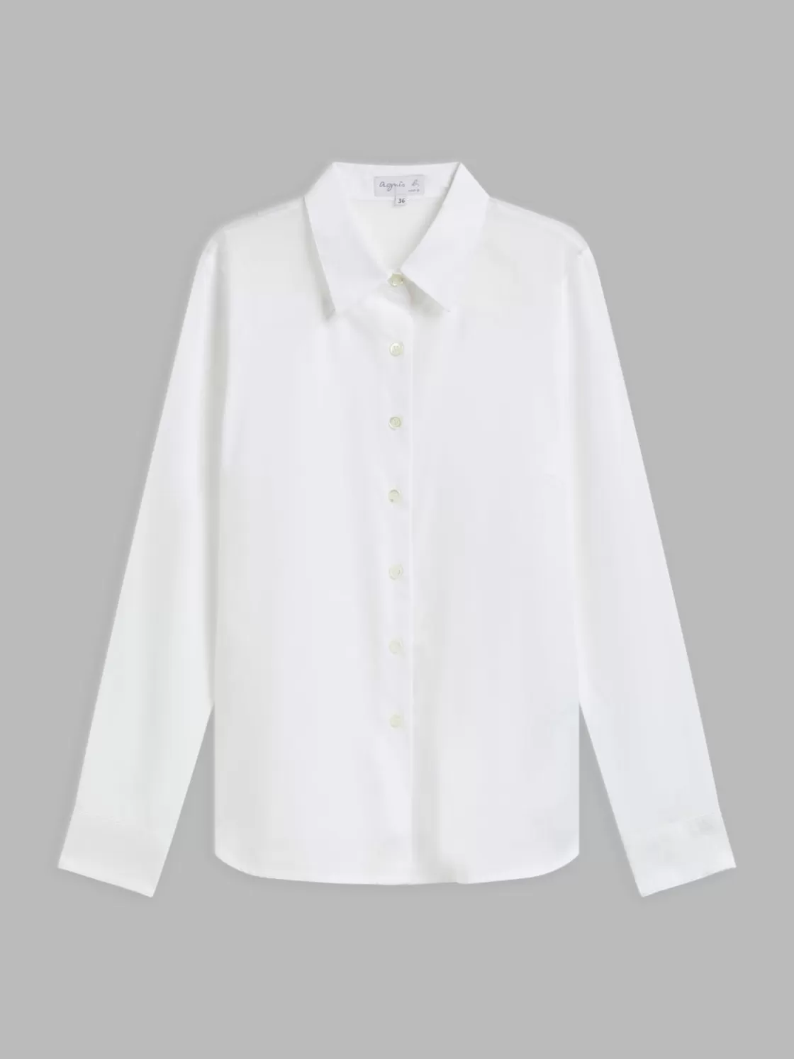 Women agnès b. Tops & Shirts<White Cotton Gabardine Cowboy Shirt