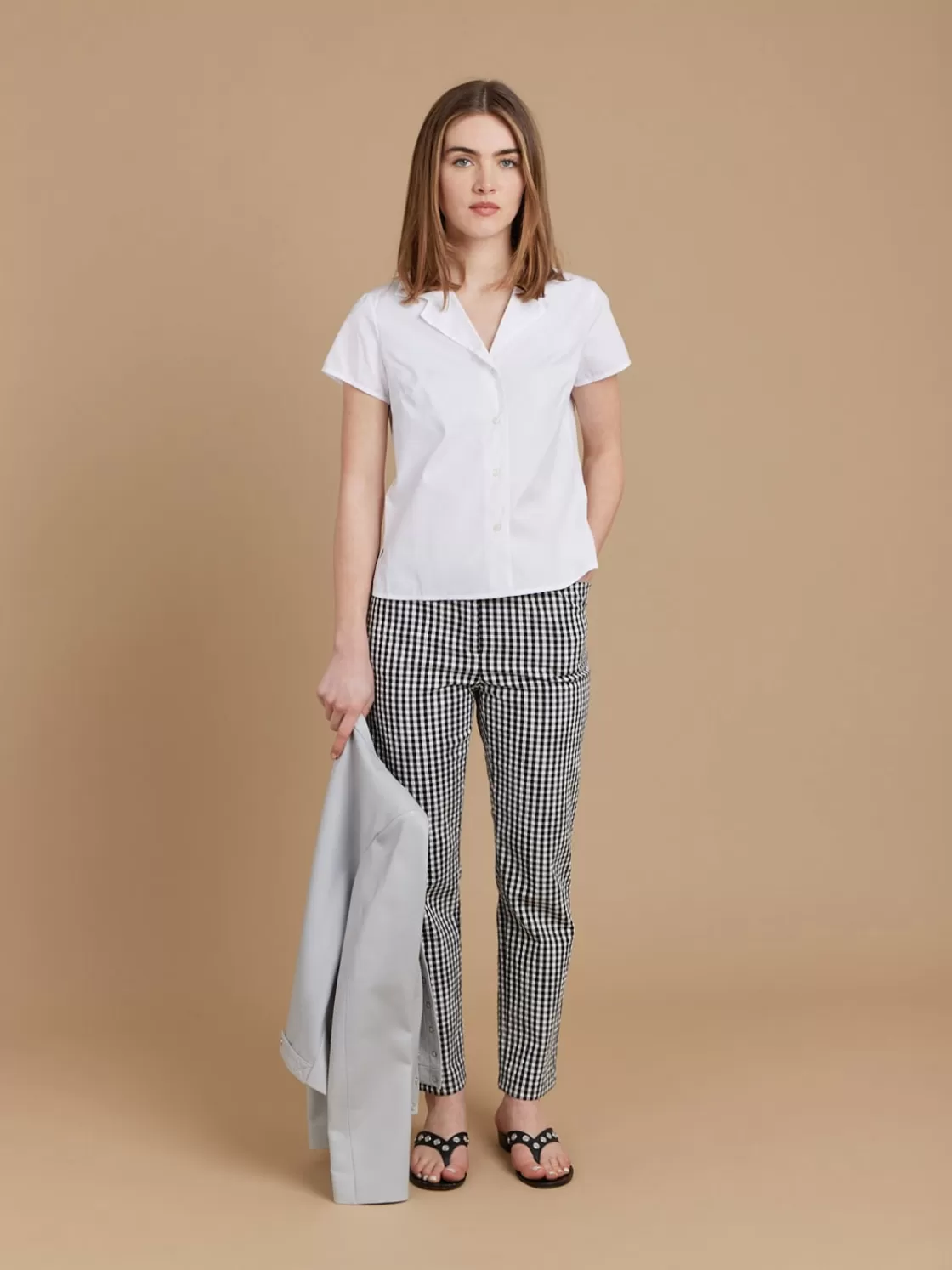 Women agnès b. Tops & Shirts<White Cotton Liseron Shirt