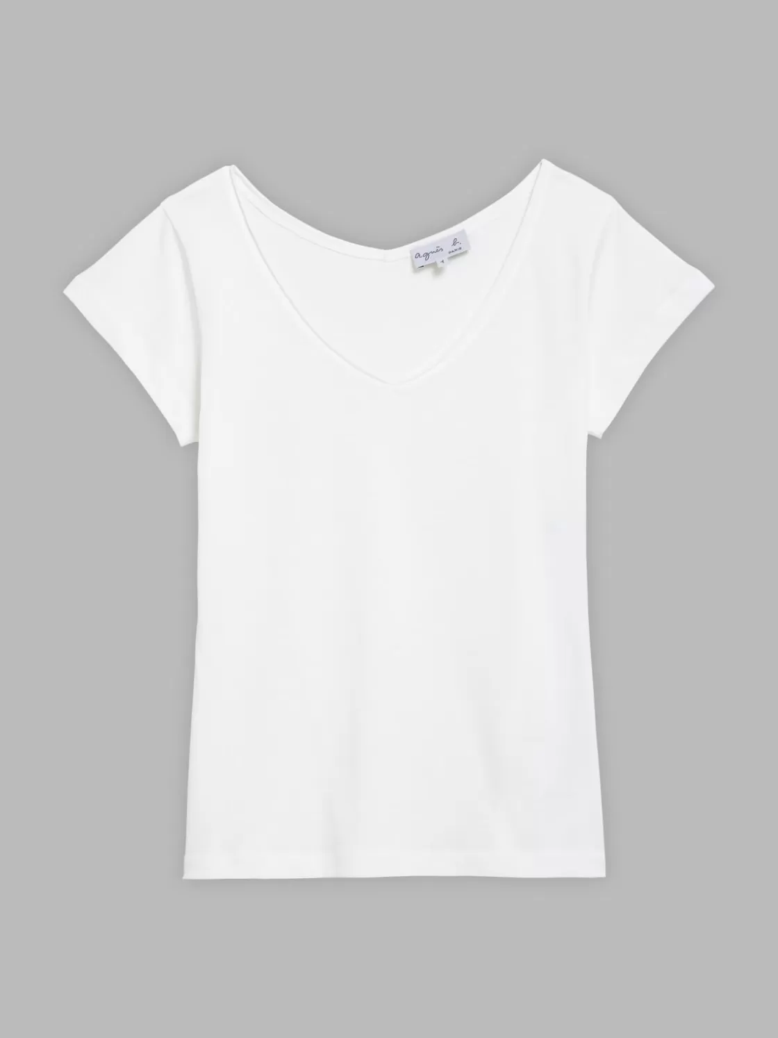 Women agnès b. T-Shirts & Tank Tops<White Cotton Short-sleeve Harpe T-shirt