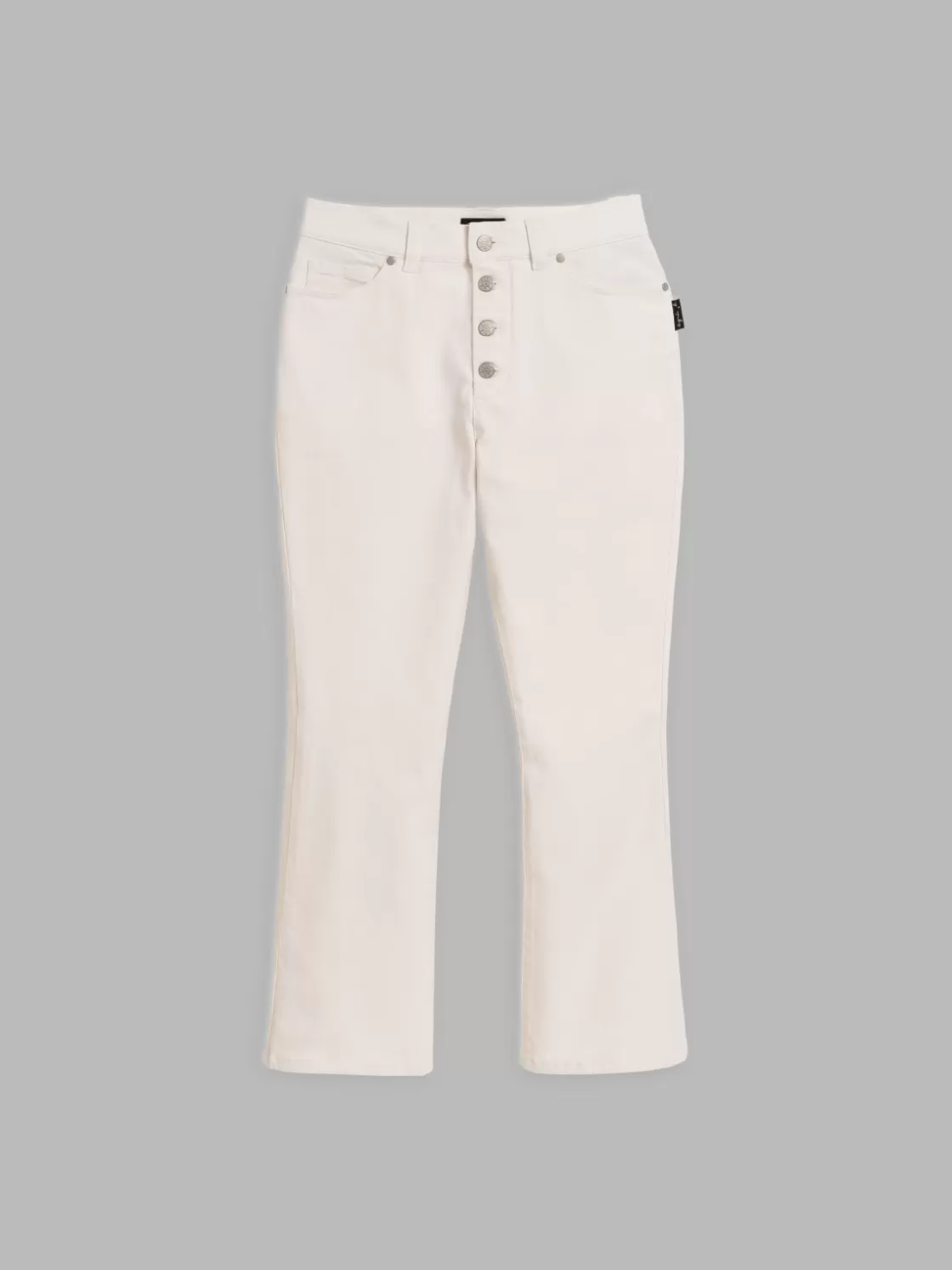 Women agnès b. Pants & Jeans<White Flared Cotton Jeans