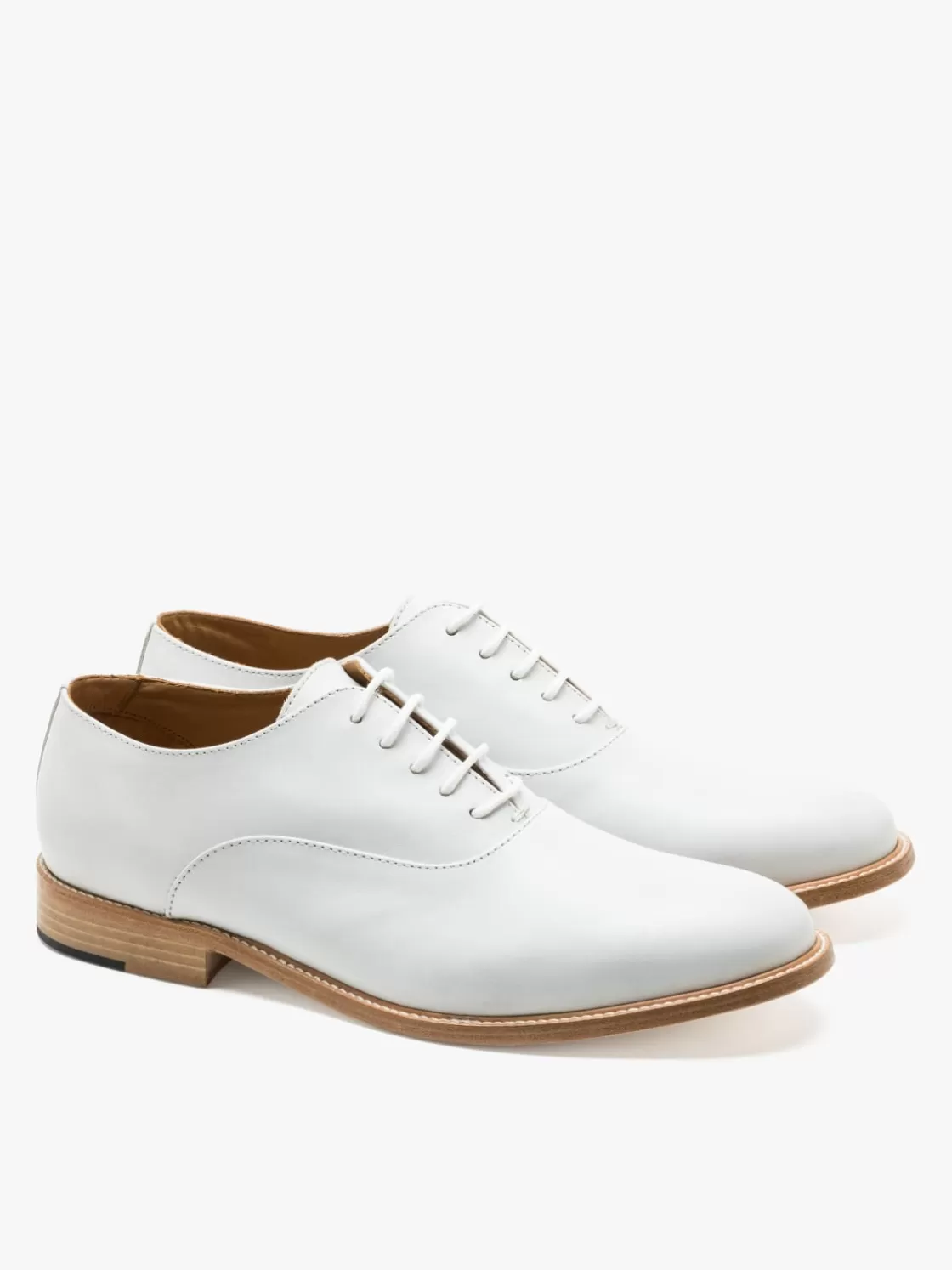 agnès b. Loafers & Derbies<White Leather George Brogue Shoes