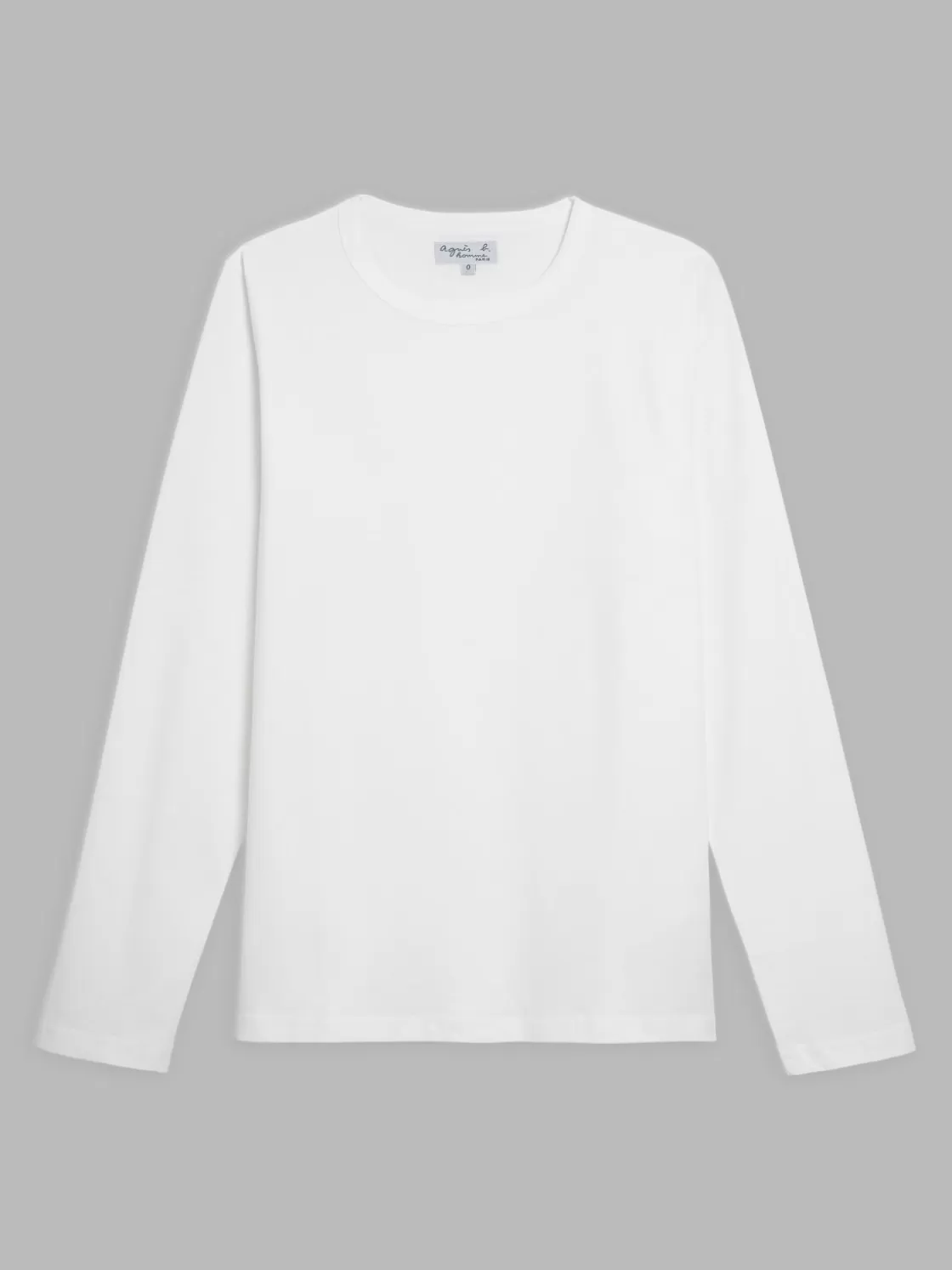 agnès b. T-Shirts & Polos<White Long Sleeves Coulos T-shirt