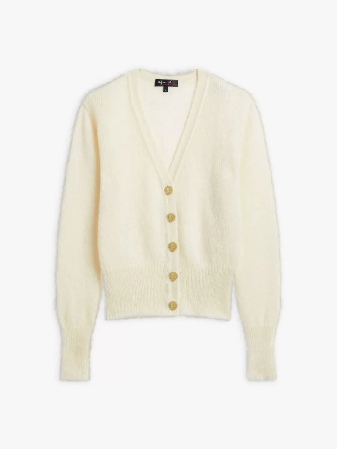 Women agnès b. Sweaters<White Mohair Mae Cardigan