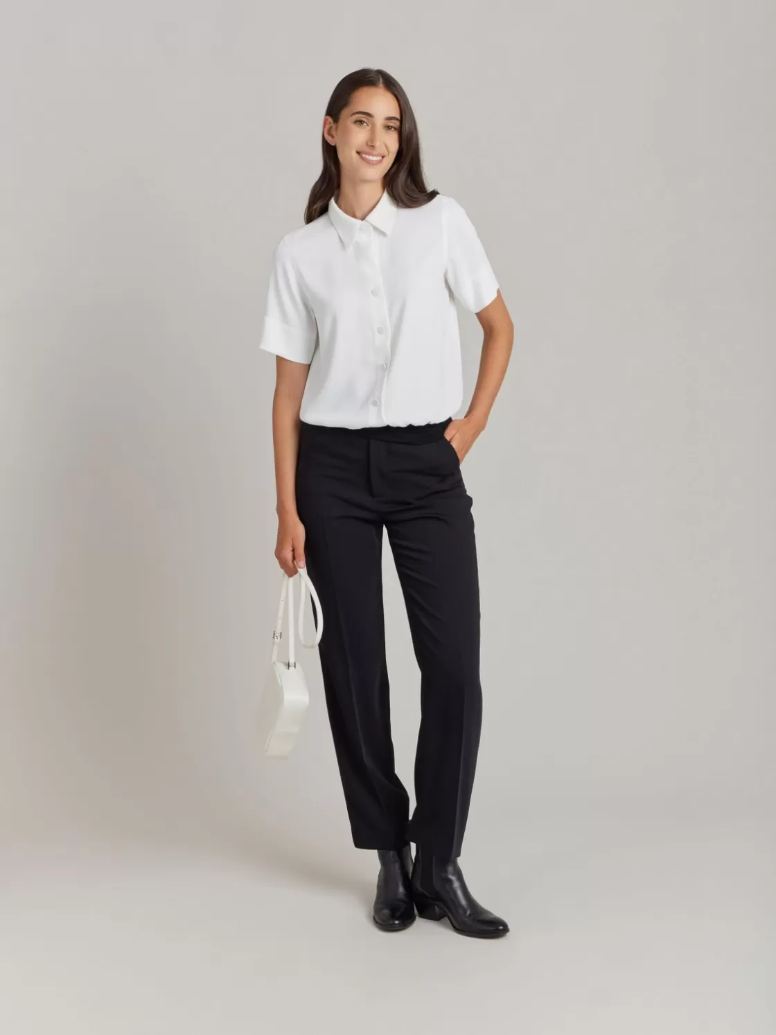 Women agnès b. Tops & Shirts<White Polyester Candice Shirt