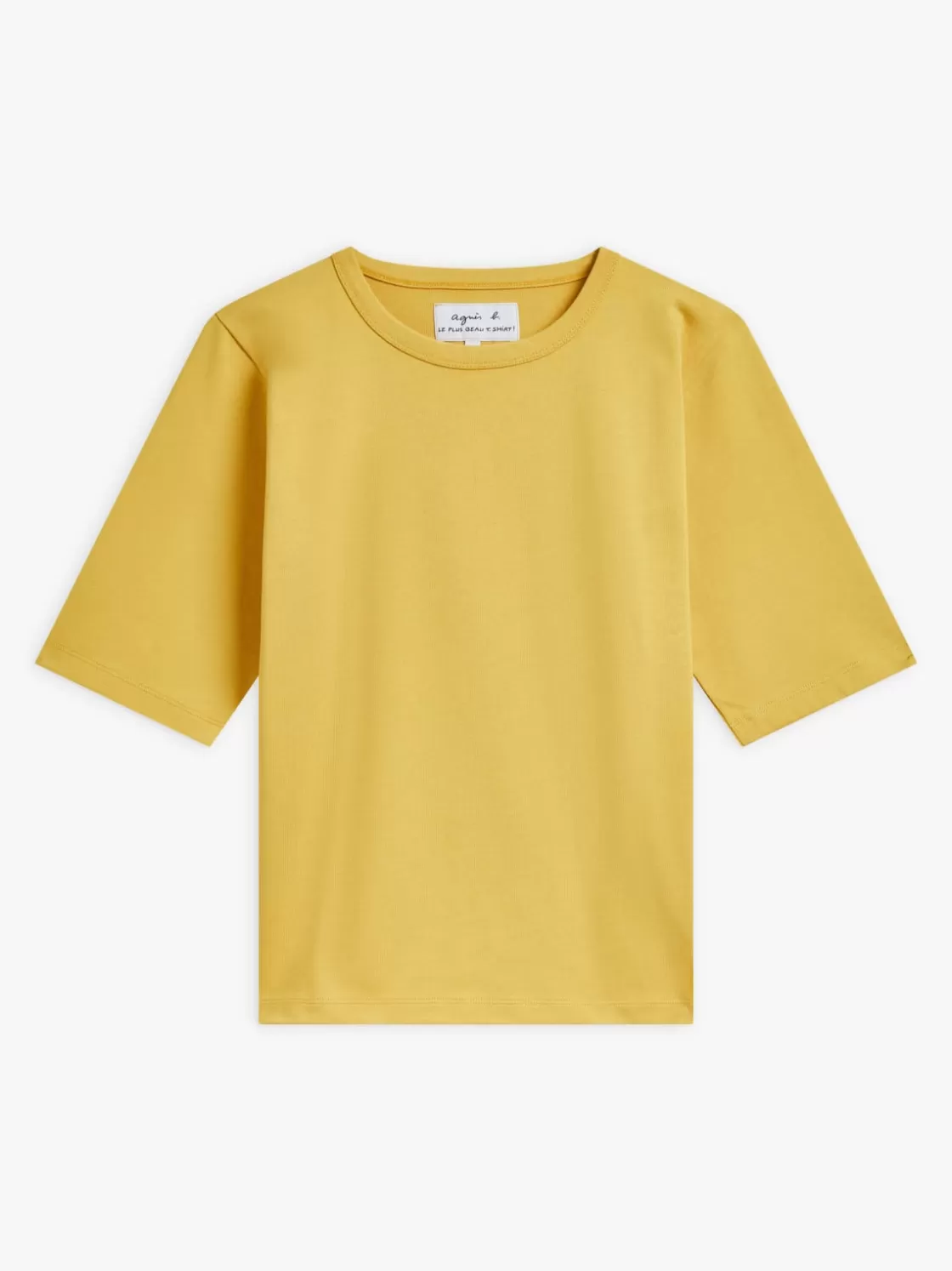 Women agnès b. T-Shirts & Tank Tops<Yellow Cotton Elbow-length Brando T-shirt